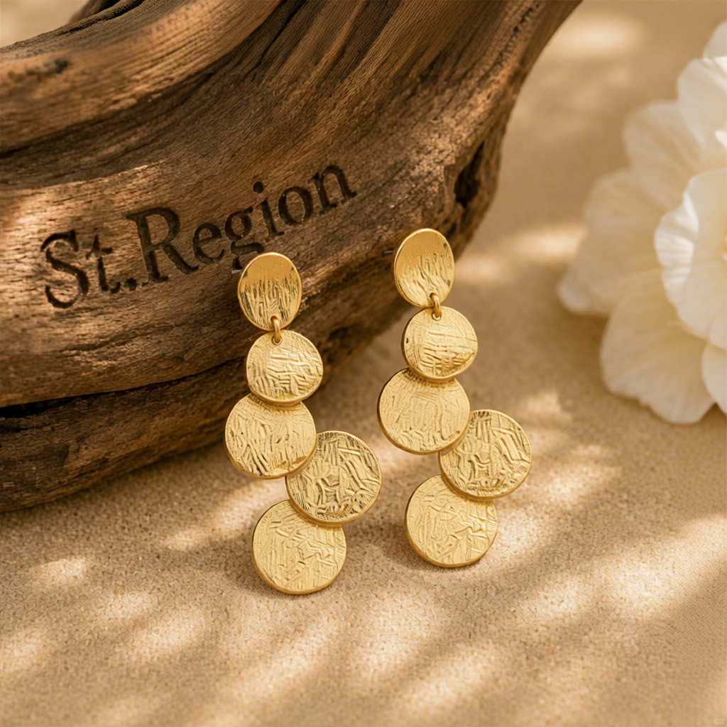 18K Gold-Plated Coin Cluster Drop Earrings