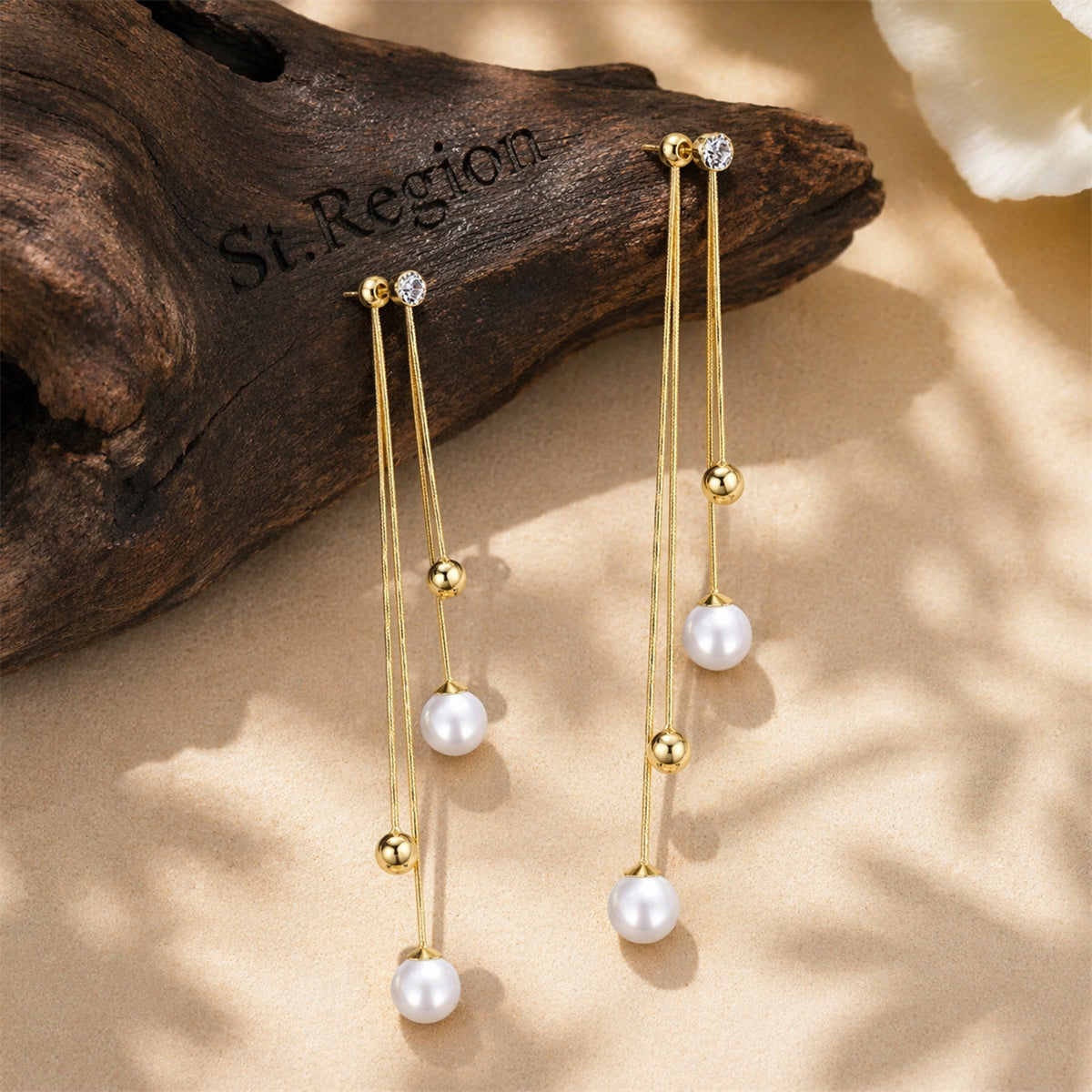 Pearl & Cubic Zirconia 18K Gold-Plated Ball Tassel Drop Earrings