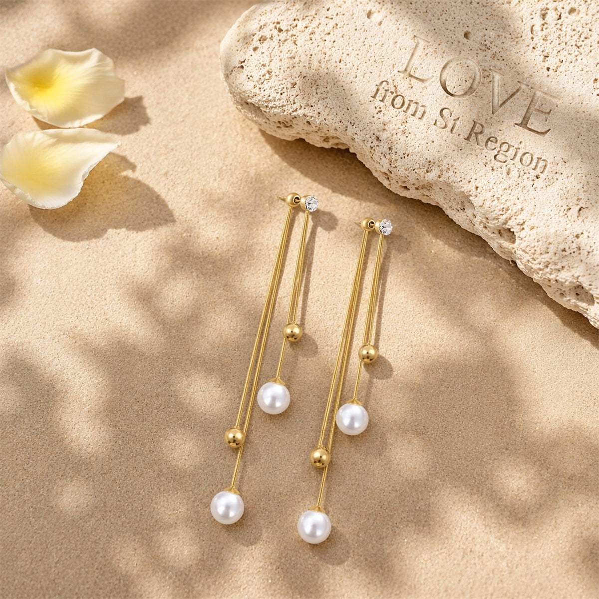 Pearl & Cubic Zirconia 18K Gold-Plated Ball Tassel Drop Earrings