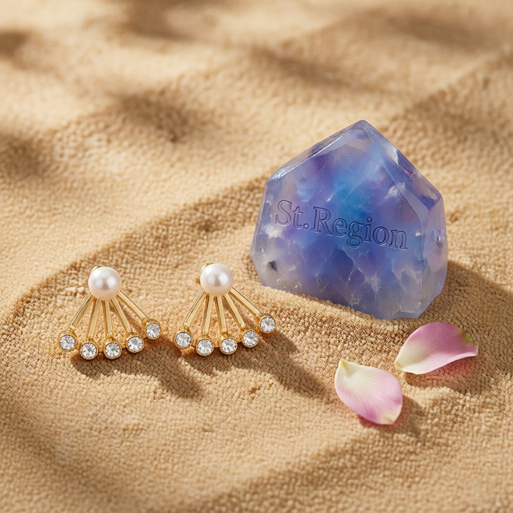 Pearl & Cubic Zirconia Sector Ear Jackets