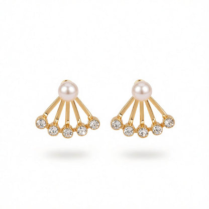 Pearl & Cubic Zirconia Sector Ear Jackets