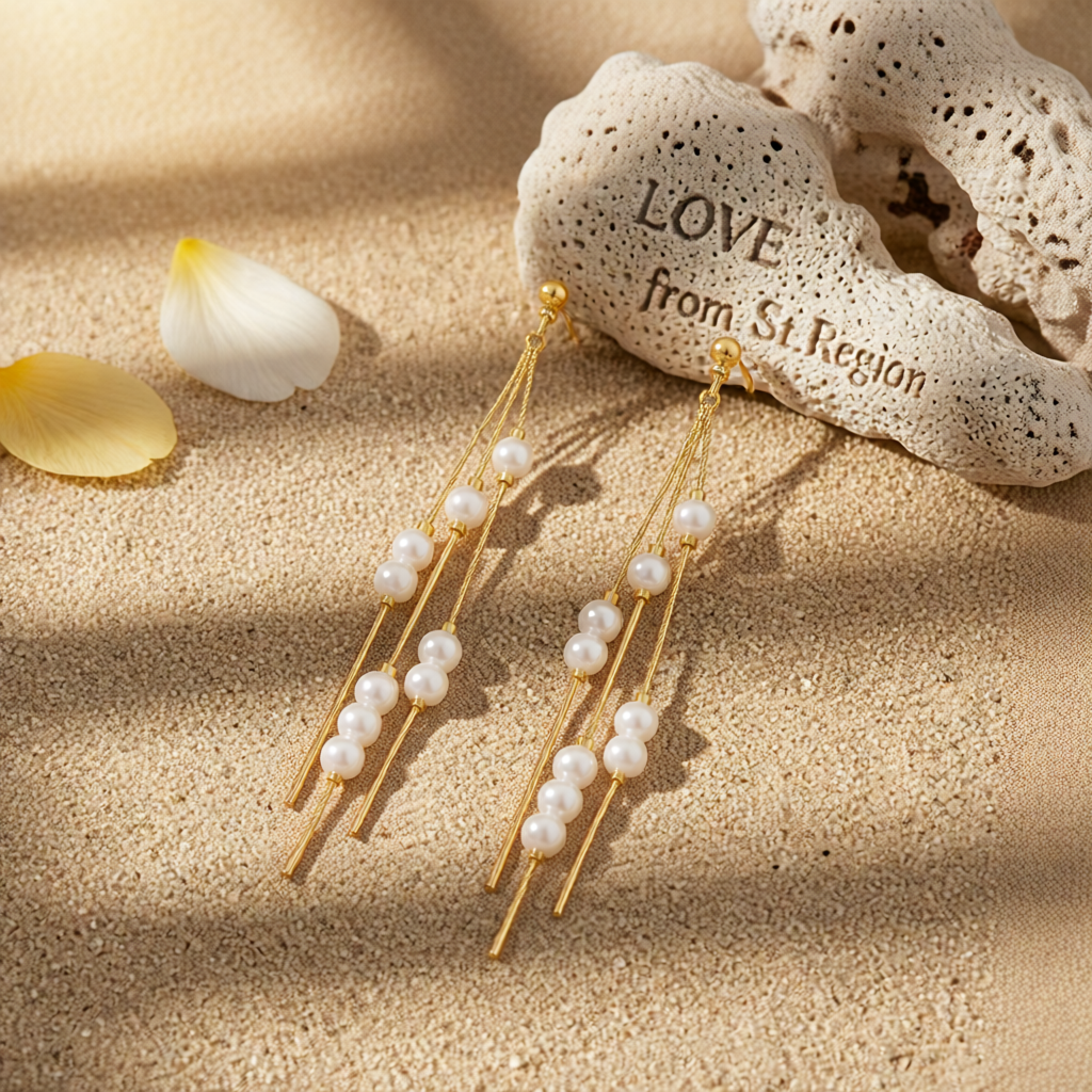 Pearl & 18K Gold-Plated Cluster Tassel Dangle Earrings
