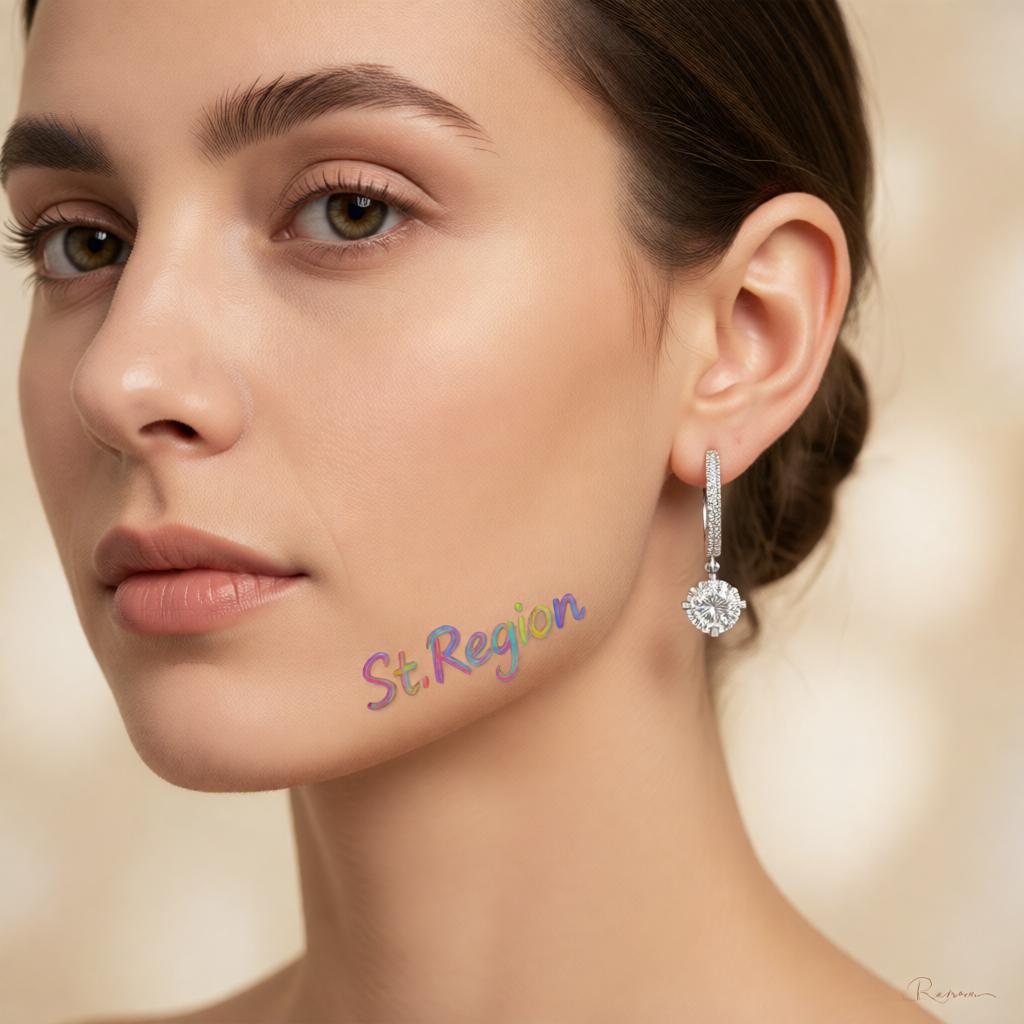 Cubic Zirconia and Silver-Plated Huggie Earrings, silver huggie earrings, dainty minimalist design, styled look