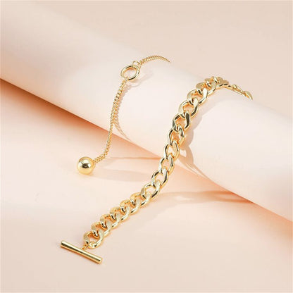 18K Gold-Plated Chain Drop Necklace, gold pendant necklace for women, everyday style, lifestyle look