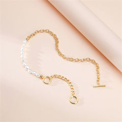 Pearl & 18K Gold-Plated Drop Necklace