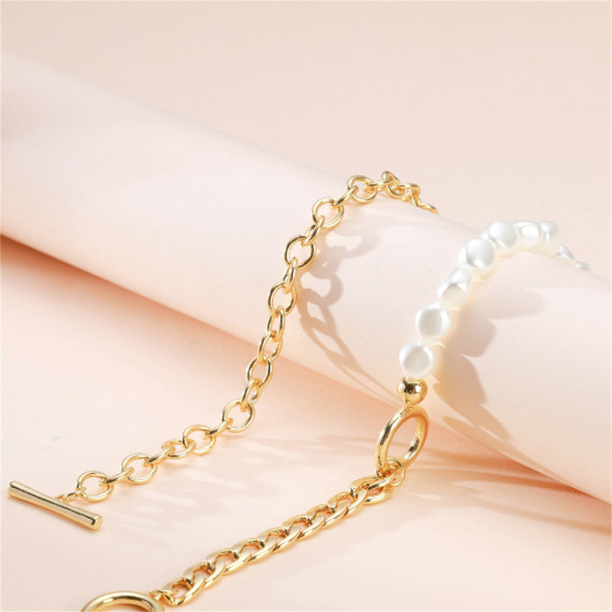 Pearl & 18K Gold-Plated Drop Necklace
