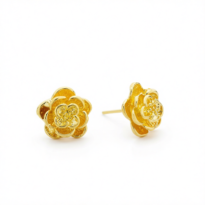 18K Gold-Plated Flower Stud Earrings