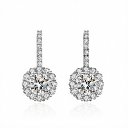 silver stud earrings for women on model St.Region