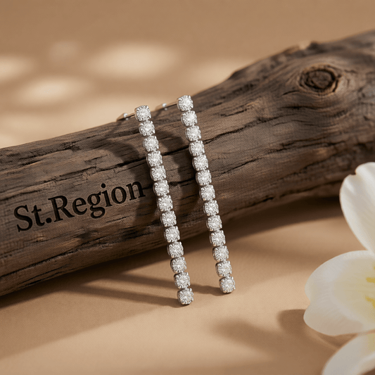 Clear Cubic Zirconia & Silvertone Tassel Drop Earrings