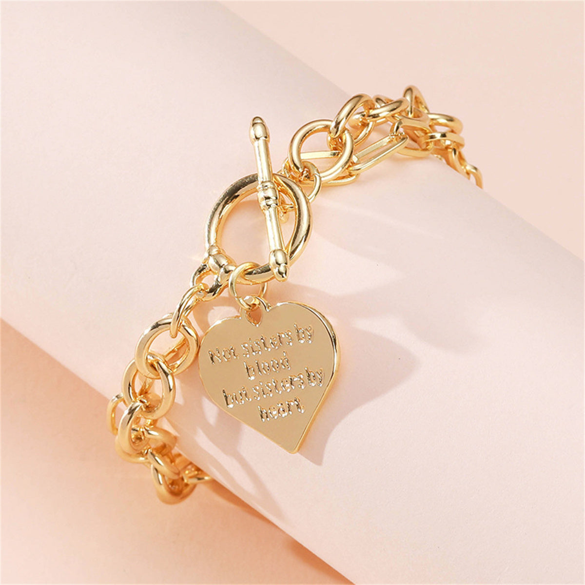 Pearl 18K Gold-Plated 'Sisters' Charm Bracelet