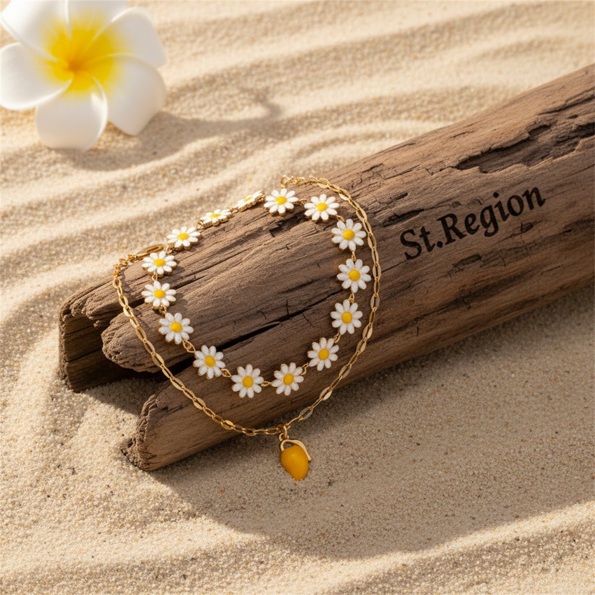 Enamel & Goldtone Mum Stations Mango Charm Anklet Set - Street Region