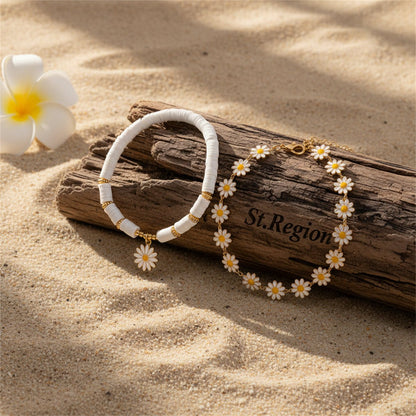Enamel & Polymer Clay Goldtone Mum Stations Chain Anklet Set - Street Region