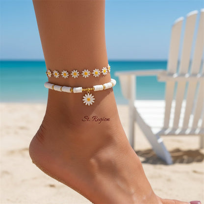 Enamel & Polymer Clay Goldtone Mum Stations Chain Anklet Set - Street Region