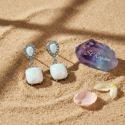 Resin & Cubic Zirconia Drop Earrings - Street Region
