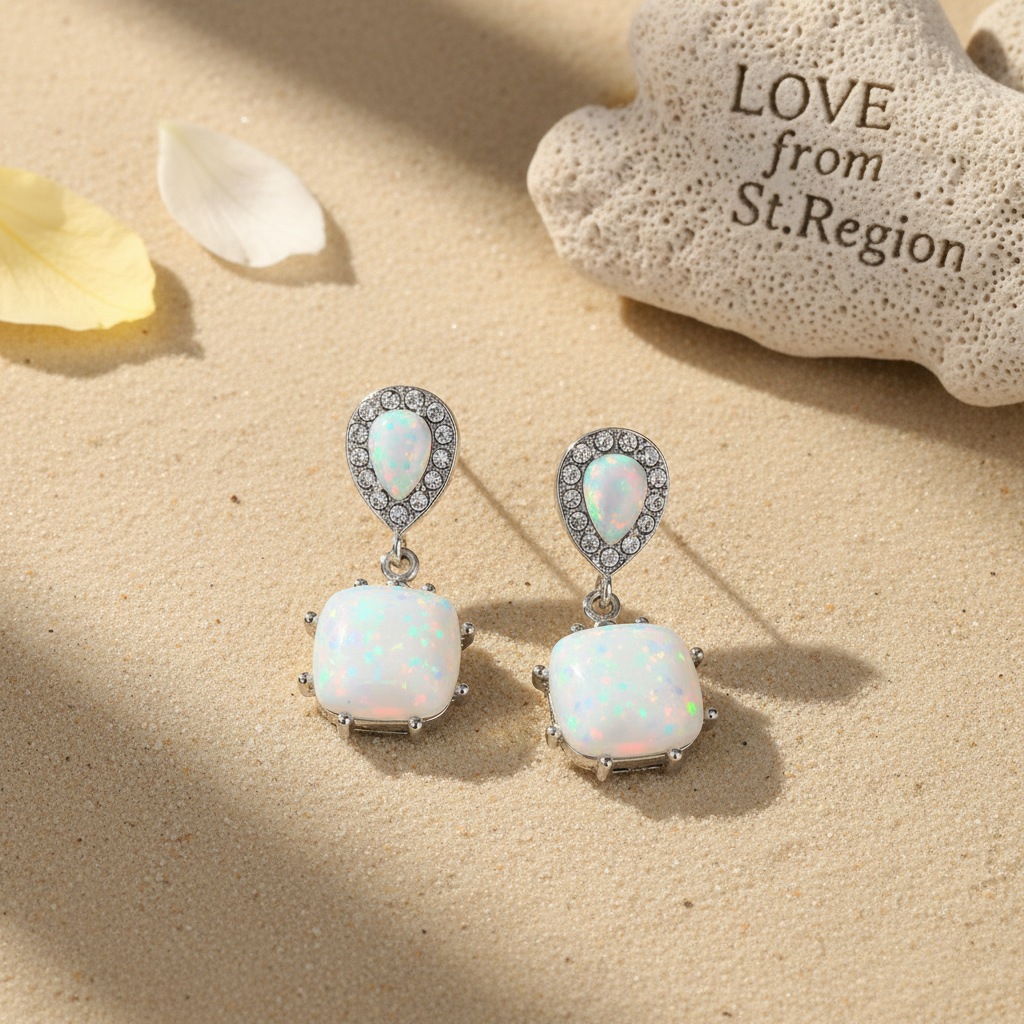 Resin & Cubic Zirconia Drop Earrings - Street Region
