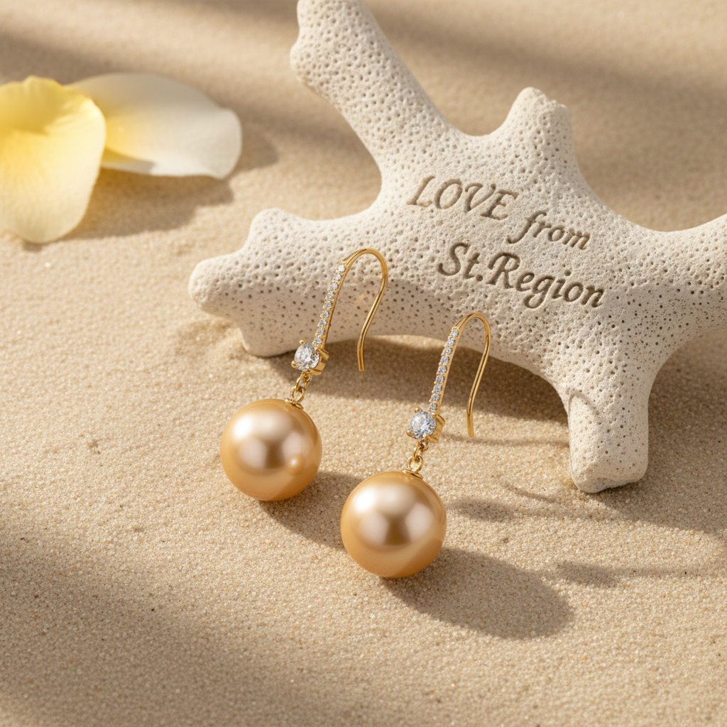 Cubic Zirconia & Champagne Pearl 18K Gold-Plated Dangle Drop Earrings - Street Region