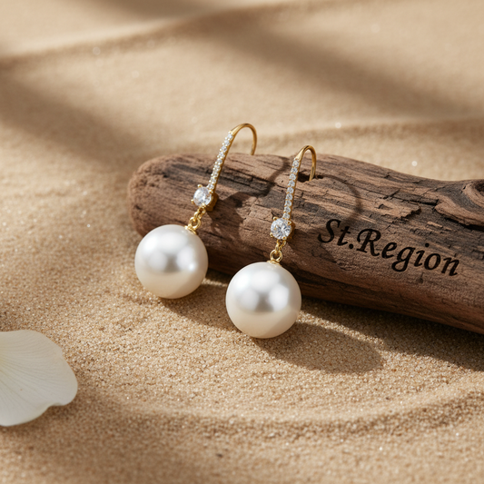 Cubic Zirconia & Pearl 18K Gold-Plated Dangle Drop Earrings - Street Region