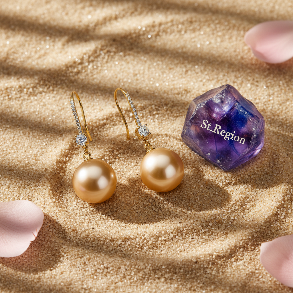 Cubic Zirconia & Champagne Pearl 18K Gold-Plated Dangle Drop Earrings - Street Region