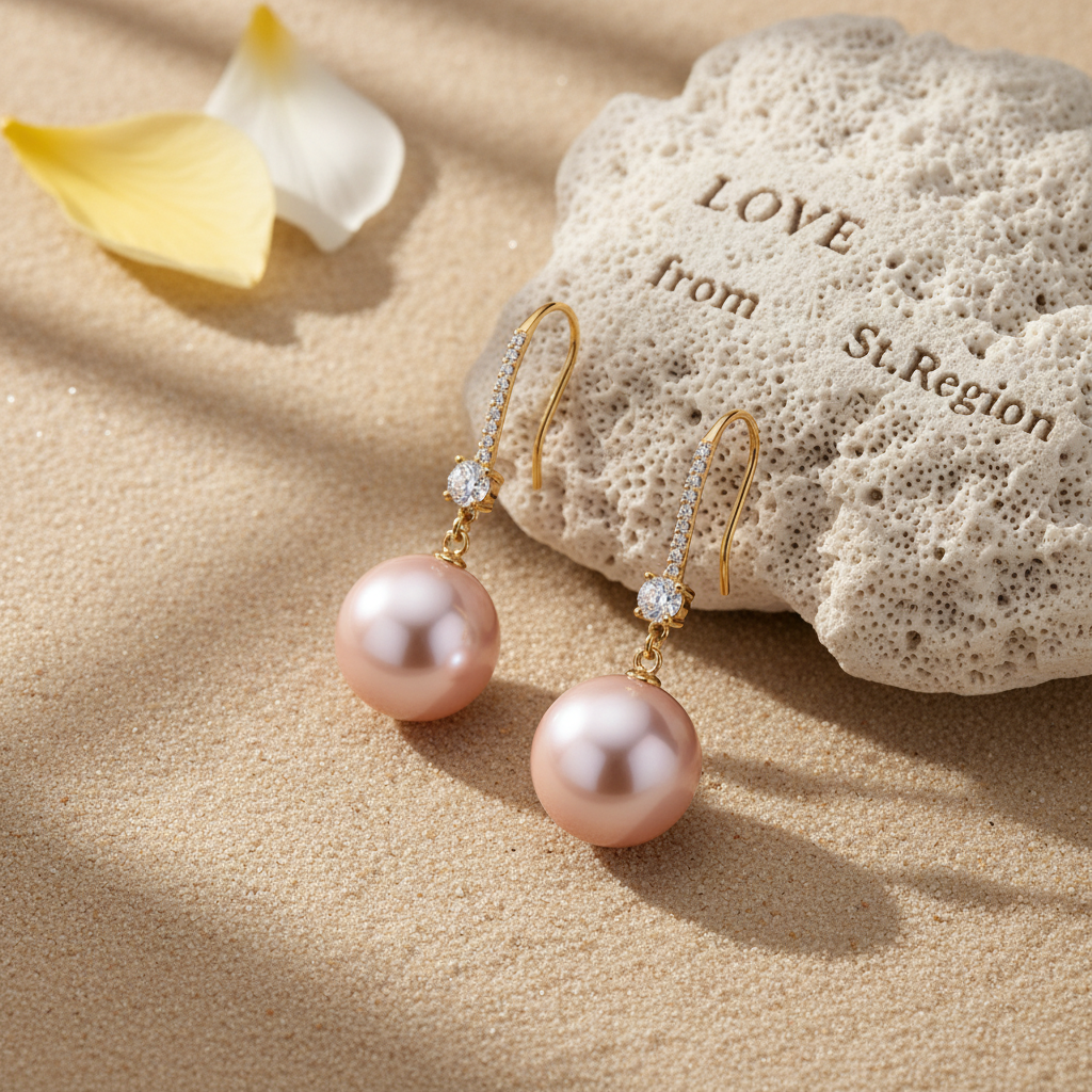 Cubic Zirconia & Pink Pearl 18K Gold-Plated Dangle Drop Earrings - Street Region