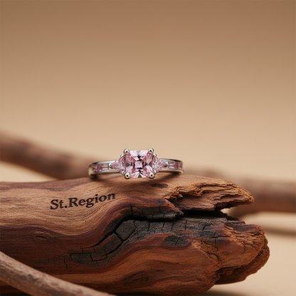Pink Crystal & Silver-Plated Prong Illusion Ring - Street Region