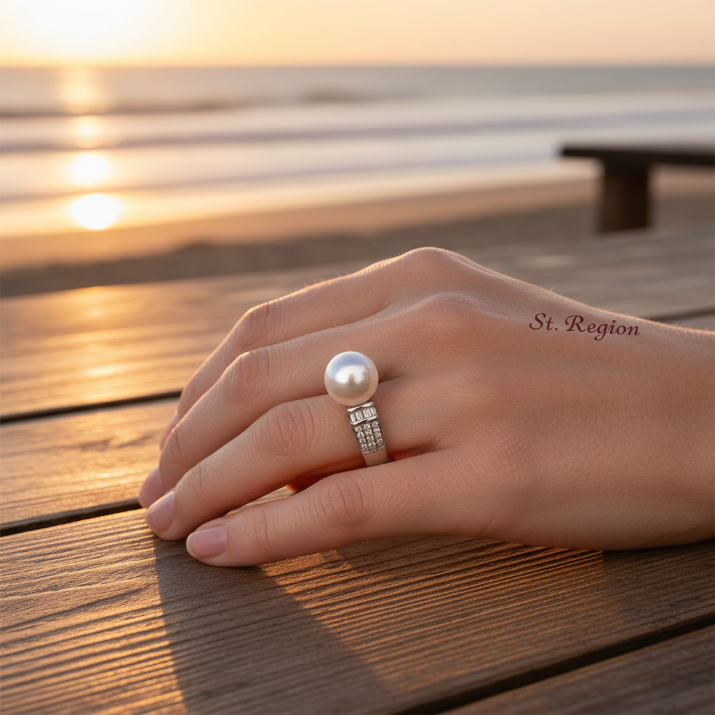 Pearl & Cubic Zirconia Silver-Plated Pavé Ring - Street Region