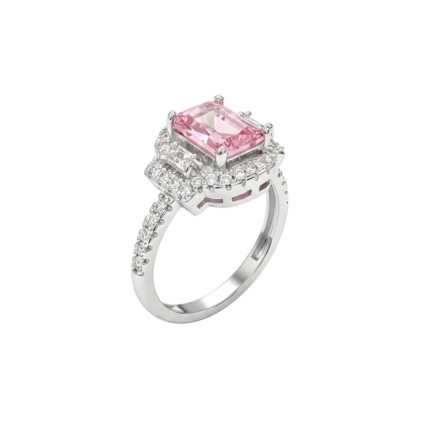 Pink Crystal & Cubic Zirconia Radiant-Cut Ring - Street Region