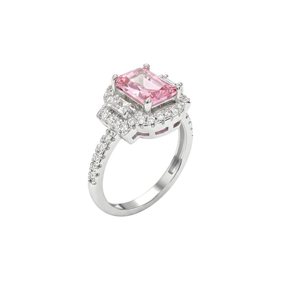 Pink Crystal & Cubic Zirconia Radiant-Cut Ring - Street Region