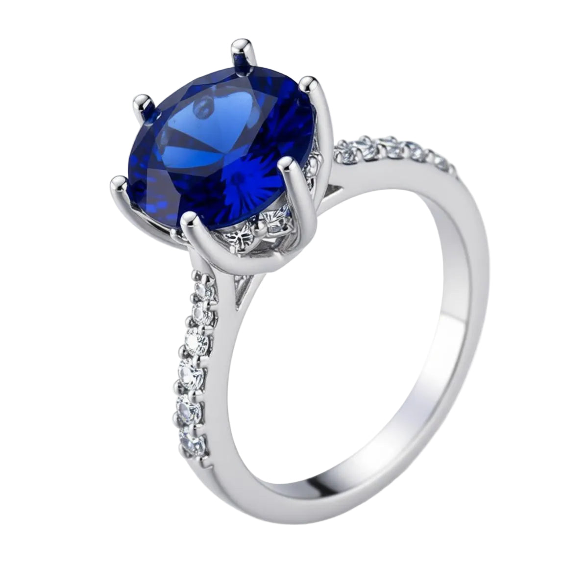 Navy Crystal & Cubic Zirconia Cocktail Ring - Street Region