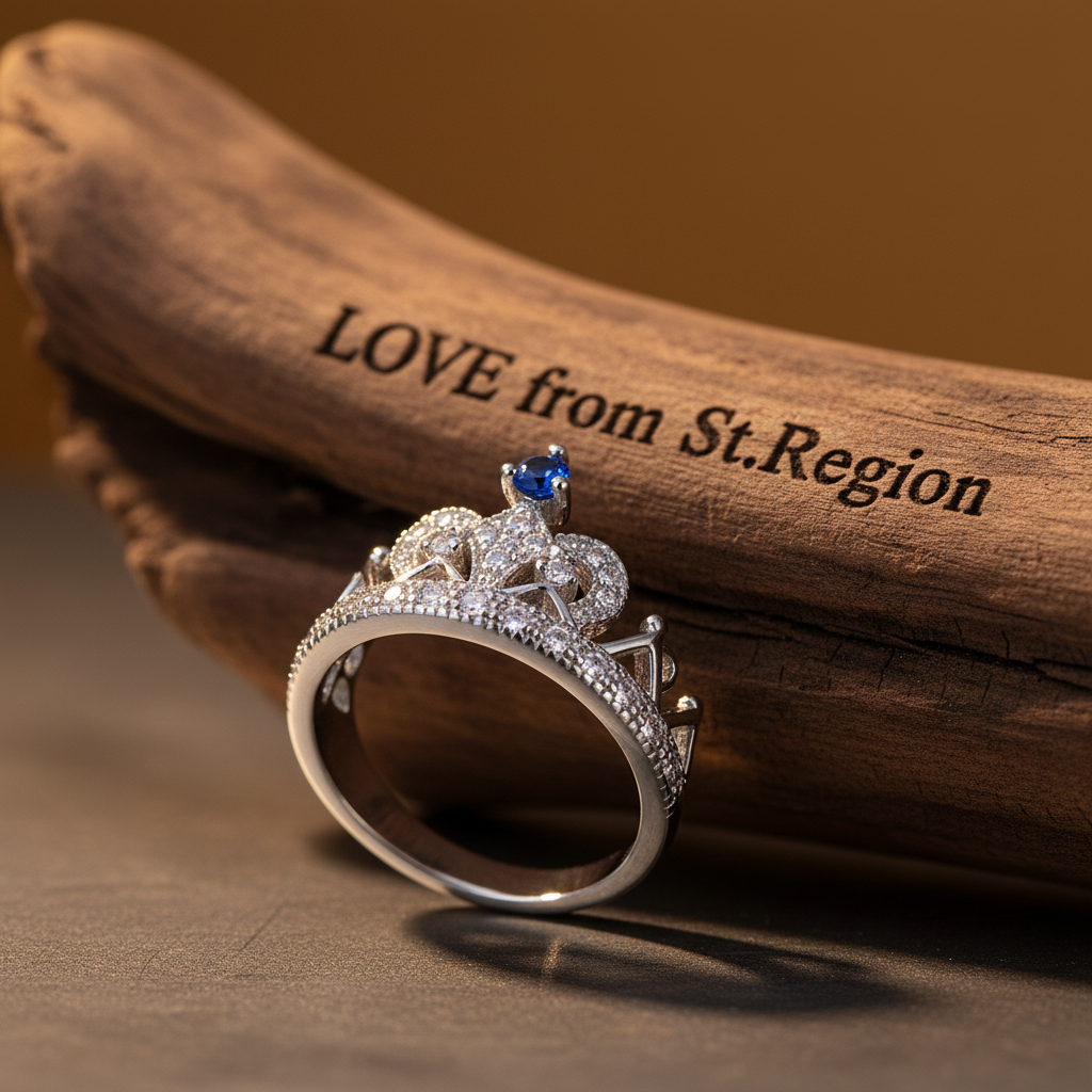 Navy Cubic Zirconia & Silver-Plated Crown Band - Street Region