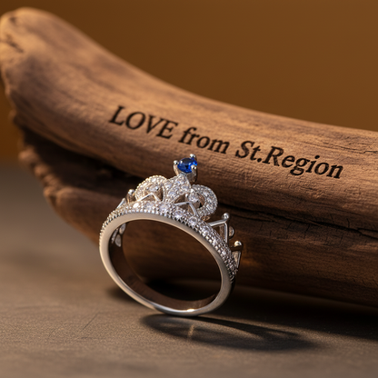 Navy Cubic Zirconia & Silver-Plated Crown Band - Street Region