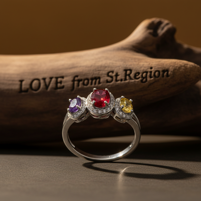 Multicolor Crystal & Cubic Zirconia Silver-Plated Oval Band Ring - Street Region