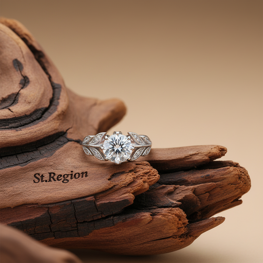 Crystal & Silver-Plated Prong-Set Floral Cocktail Ring - Street Region