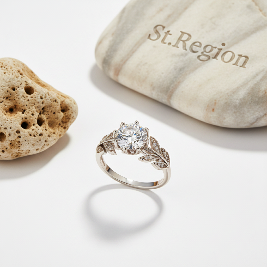 Crystal & Silver-Plated Prong-Set Floral Cocktail Ring - Street Region