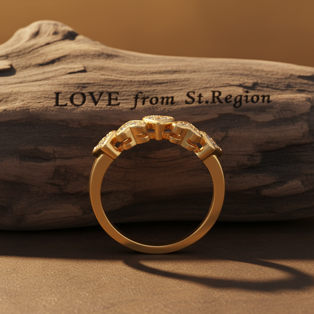Cubic Zirconia & 18K Gold-Plated Heart Band Ring - Street Region
