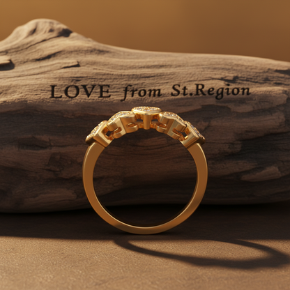 Cubic Zirconia & 18K Gold-Plated Heart Band Ring - Street Region