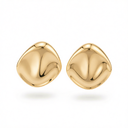 Goldtone Uneven Rhombus Statement Earrings