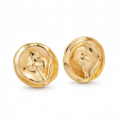 Goldtone Hat Statement Stud Earrings