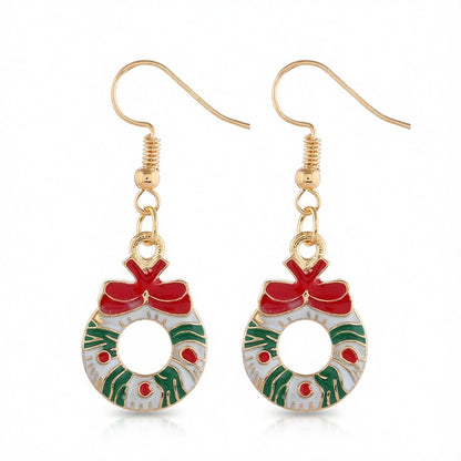 White & 18K Gold-Plated Wreath With Bow Drop Earrings
