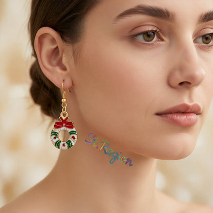 White & 18K Gold-Plated Wreath With Bow Drop Earrings
