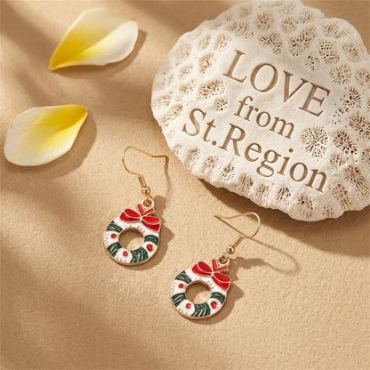 White & 18K Gold-Plated Wreath With Bow Drop Earrings