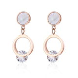 cubic zirconia & 18k Rose Gold-Plated Clipped Drop Earring - streetregion