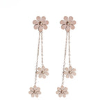 18k Rose Gold-Plated Triple Flower Drop Earring