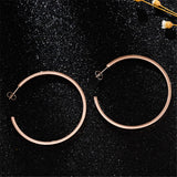 18k Rose Gold-Plated Hoop Earrings - streetregion