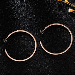 18k Rose Gold-Plated Hoop Earrings - streetregion