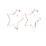 18k Rose Gold-Plated Star Hoop Earrings - streetregion