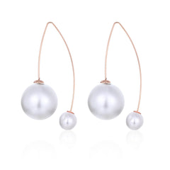 Pearl & 18K Rose Gold-Plated Threader Earrings
