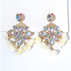 Crystal & Cubic Zirconia Silk 18K Gold-Plated Multicolor Floral Tassel Drop Earrings