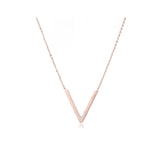 18k Rose Gold-Plated V Pendant Necklace