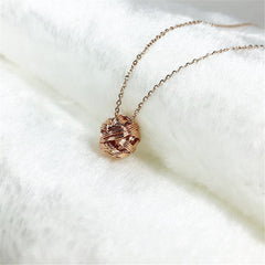 18k Rose Gold-Plated String Ball Pendant Necklace - streetregion