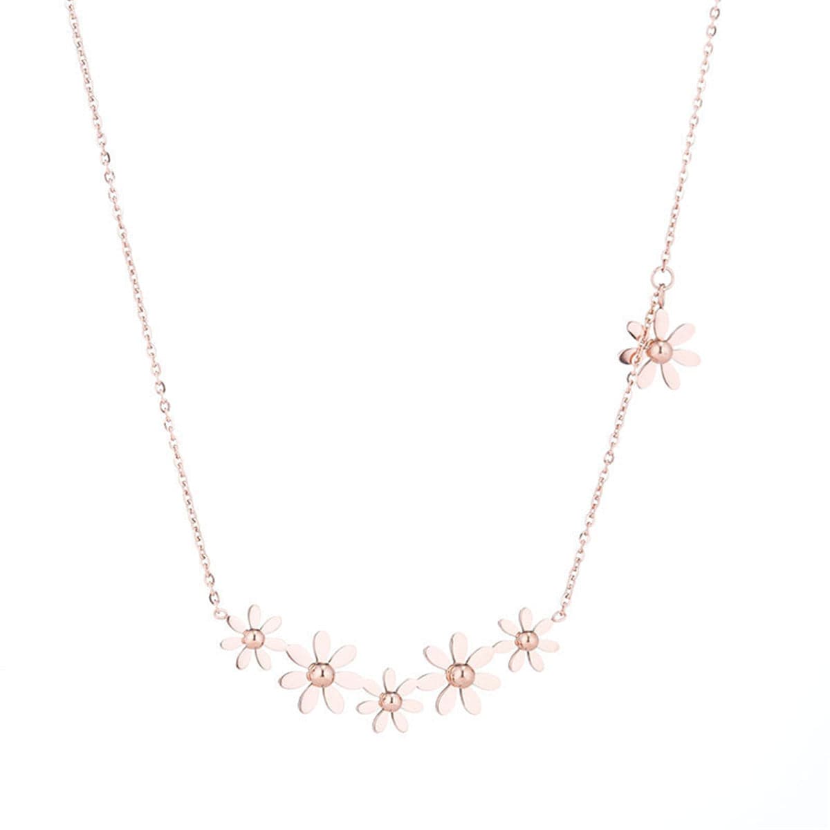 18k Rose Gold-Plated Linking Mums Pendant Necklace - streetregion